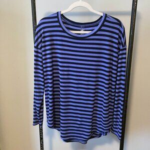 Lou & Grey tunic length top, Striped, Bluish-purple, L